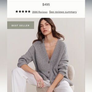 Jenni Kayne Cashmere Cocoon Cardigan Grey

Size Small 
Excellent condition